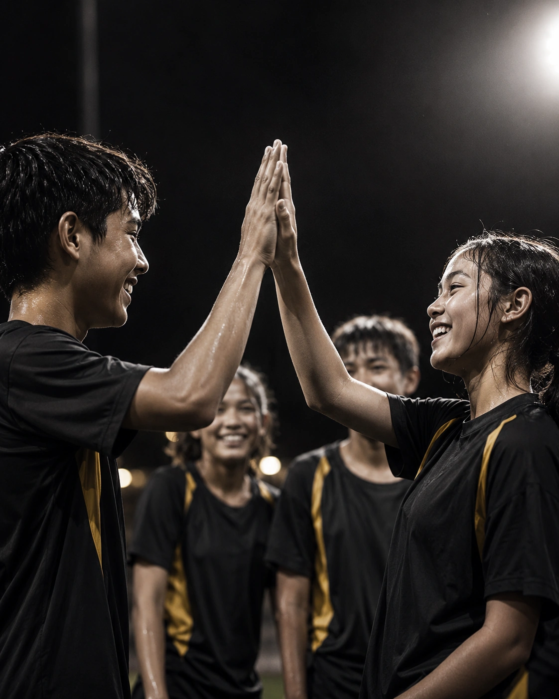 Kids high-fiving after a community clinic